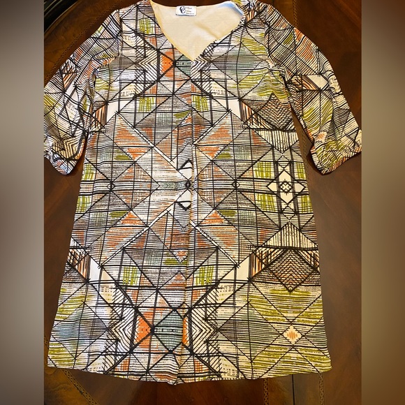 PRE-OWNED CHRISTIAN CALIANDO WOMEN'S PRINT DRESS- SMALL - Picture 3 of 4